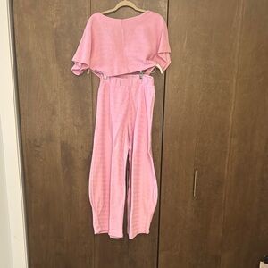 Free People Pink Two-Piece Lounge Set